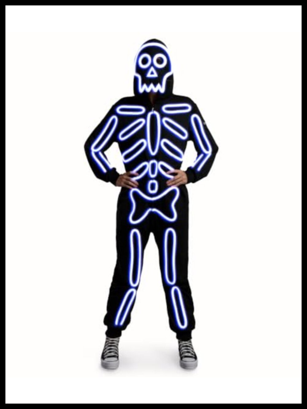 LED Skeleton Halloween Jumpsuit Costume